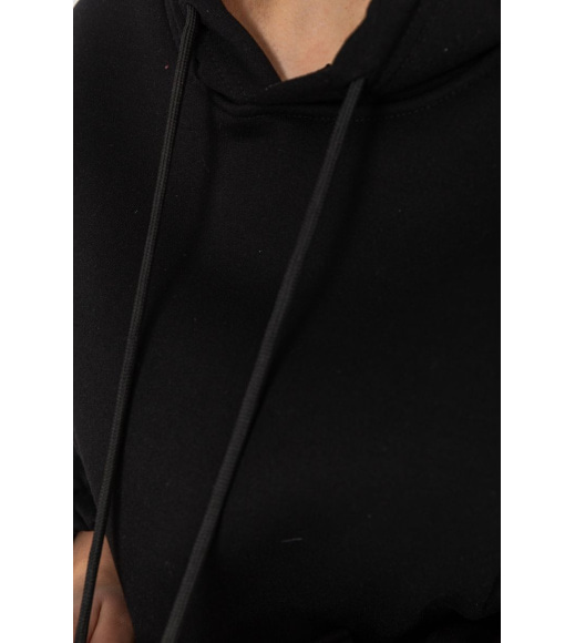 Спортивний костюм жіночий на флісі, колір чорний, 164R0155