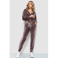 Спортивный костюм женский велюровый, цвет мокко, 236R702