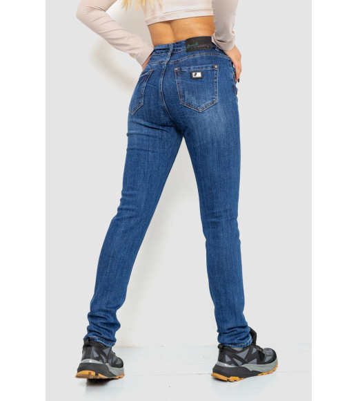 Джинсы женские с потертостями, цвет синий, 214R1417