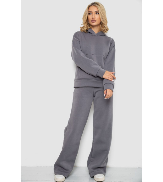 Спортивный костюм женский на флисе, цвет серый, 177R056