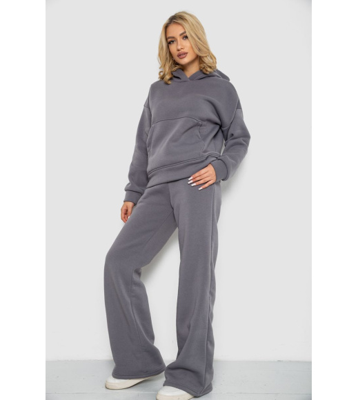 Спортивный костюм женский на флисе, цвет серый, 177R056