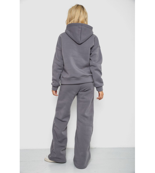 Спортивный костюм женский на флисе, цвет серый, 177R056