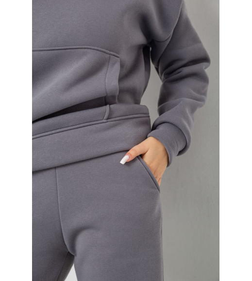 Спортивный костюм женский на флисе, цвет серый, 177R056