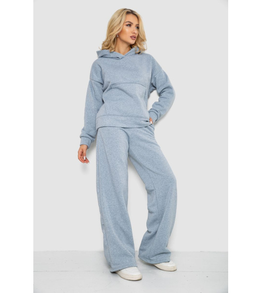 Спортивный костюм женский на флисе, цвет серый, 177R056