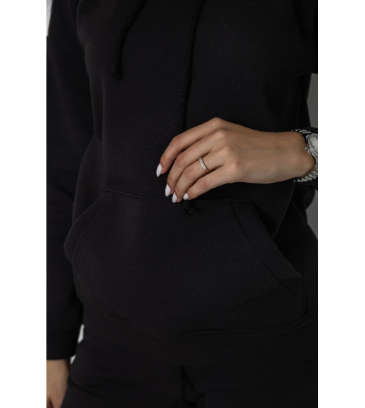 Спорт костюм женский на флисе, цвет черный, 241R1530