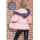 Демисезонная куртка с капюшоном, розового цвета, 167R7282