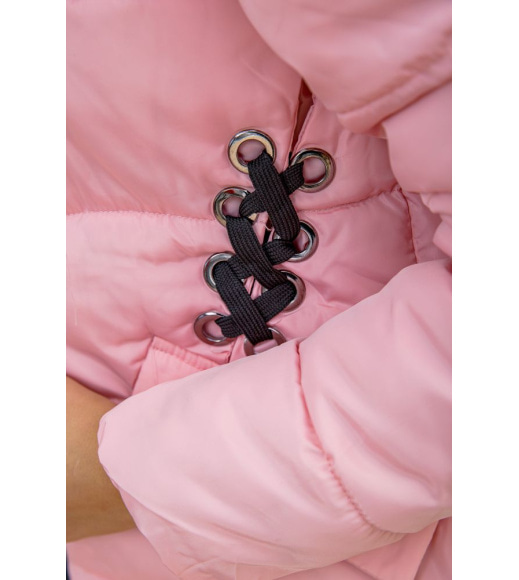 Демисезонная куртка с капюшоном, розового цвета, 167R7282
