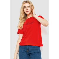 Футболка женская с принтом, цвет красный, 221R3017