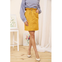 Джинсовая мини-юбка, горчичного цвета, 164R2023