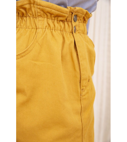 Джинсовая мини-юбка, горчичного цвета, 164R2023