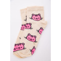 Женские носки, бежевого цвета с принтом, 167R321