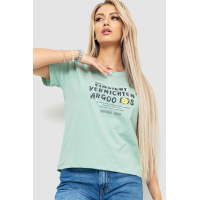 Футболка женская с принтом, цвет оливковый, 221R3003-1