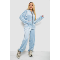 Спортивный костюм женский велюровый, цвет голубой, 238R107