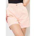 Джинсові однотонні жіночі шорти, колір персиковий, 214R3020
