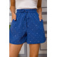 Вільні жіночі шорти на резинці, колір Синій в горох, 172R21