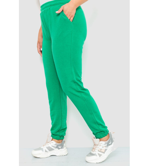 Спортивні штани жіночі двонитка, колір зелений, 102R292