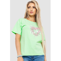 Футболка женская с принтом, цвет мятный, 221R202