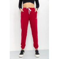 Спортивные штаны женские двухнитка, цвет бордовый, 129R1466