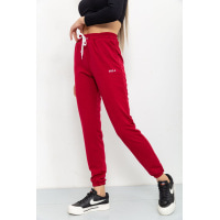 Спортивные штаны женские двухнитка, цвет бордовый, 129R1466