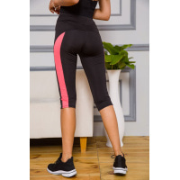 Спортивні жіночі бриджі, колір чорно-рожевий, 172R53