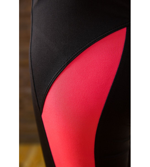 Спортивні жіночі бриджі, колір чорно-рожевий, 172R53