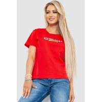 Футболка женская с принтом, цвет красный, 221R3008-1