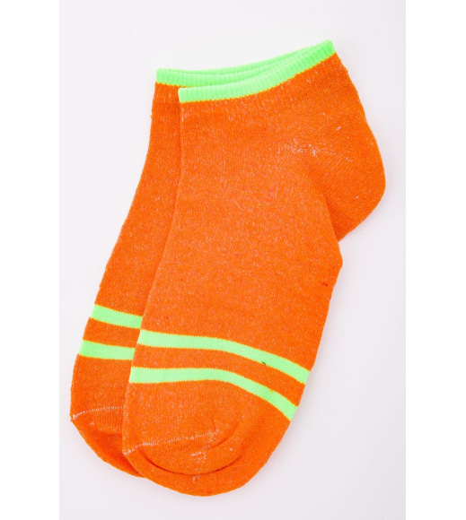 Жіночі короткі шкарпетки, помаранчевого кольору зі смужками, 167R221-1