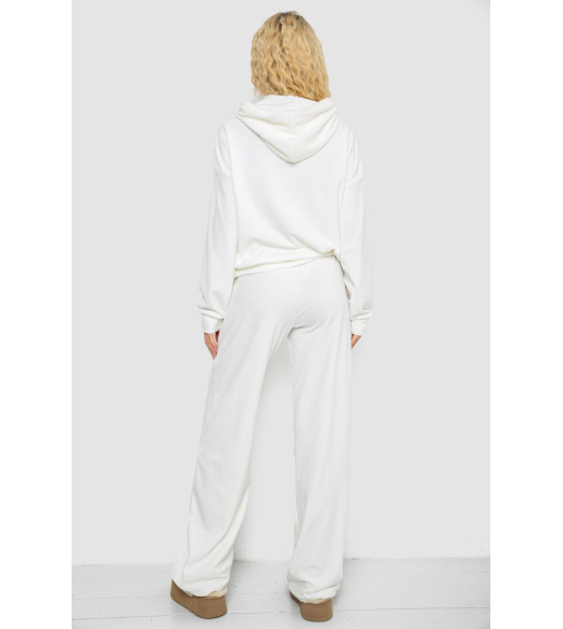 Спорт костюм женский велюровый свободного кроя, цвет молочный, 241R2001-20