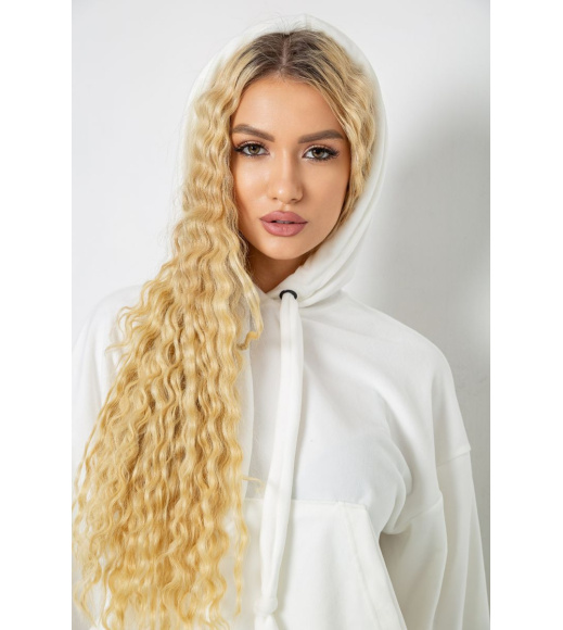 Спорт костюм женский велюровый свободного кроя, цвет молочный, 241R2001-20