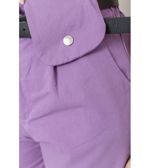 Шорты женские с ремнем, цвет светло-фиолетовый, 214R9801