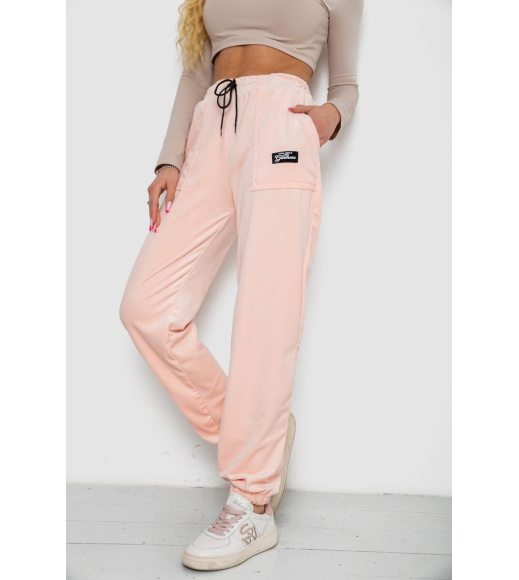 Штаны женские велюровые, цвет персиковый, 238R58473