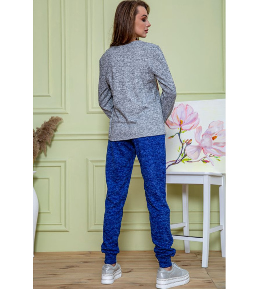 Женский костюм штаны + кофта, серо-синего цвета, 172R1211-2