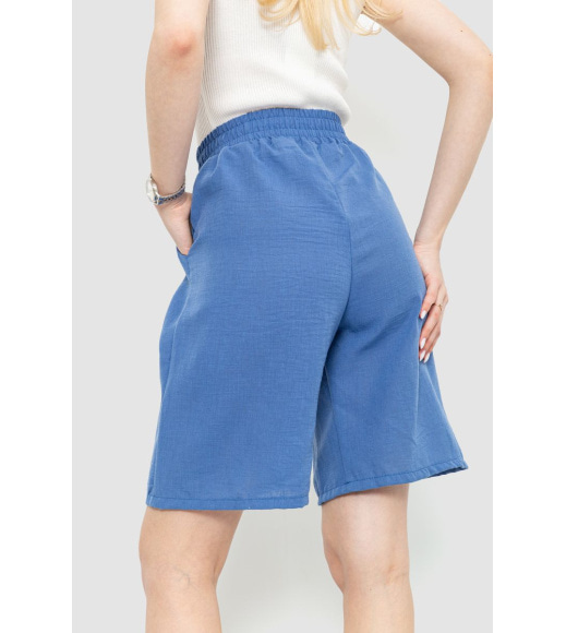 Шорты женские свободного кроя ткань лен, цвет джинс, 177R023