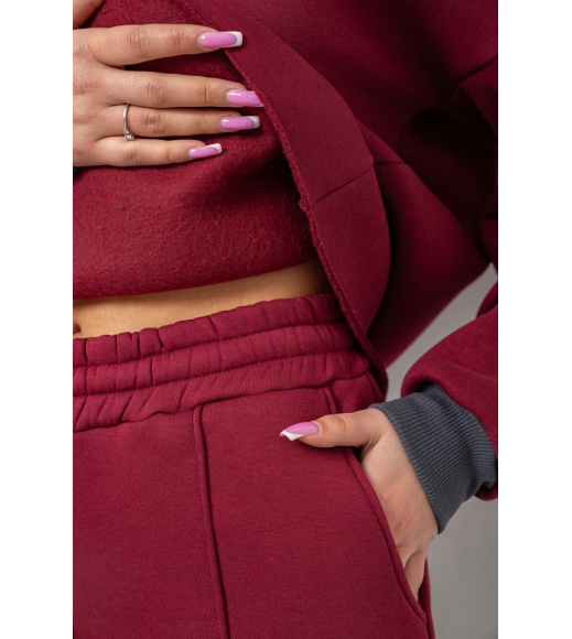 Спортивный костюм женский на флисе, цвет бордовый, 102R7733