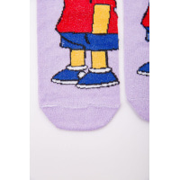 Жіночі шкарпетки, бузкового кольору з мультяшним принтом, 167R360