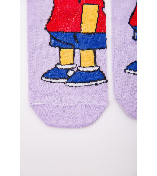 Жіночі шкарпетки, бузкового кольору з мультяшним принтом, 167R360