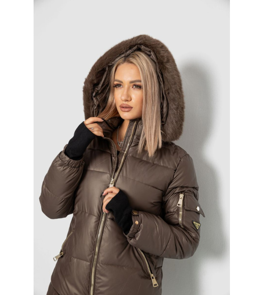 Куртка женская зимняя, цвет коричневый, 244R2153-1