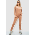 Спорт костюм женский велюровый, цвет бежевый, 102R272