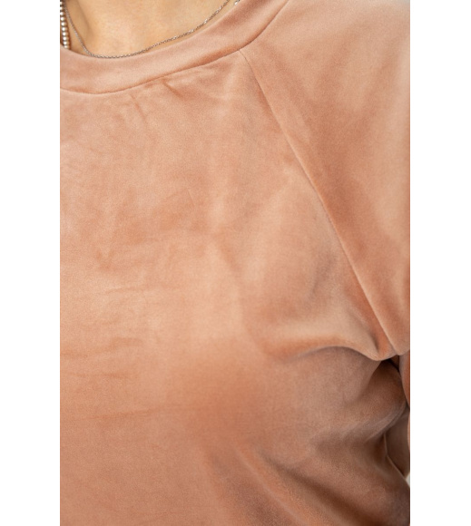 Спорт костюм женский велюровый, цвет бежевый, 102R272