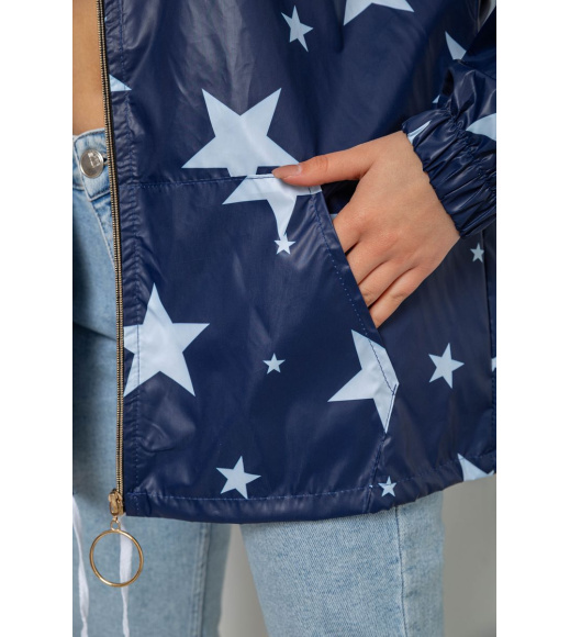 Ветровка женская с капюшоном, цвет синий, 238R102-5