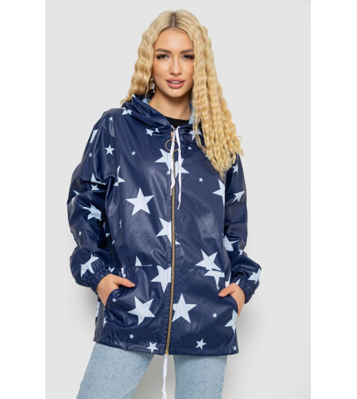 Ветровка женская с капюшоном, цвет синий, 238R102-5