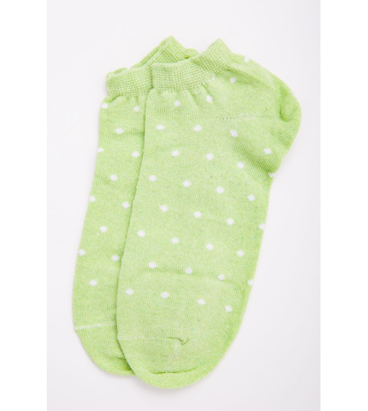 Женские короткие носки, салатового цвета в принт, 131R137084-1