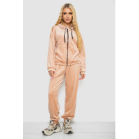 Спортивный костюм женский велюровый, цвет светло-бежевый, 238R107-2