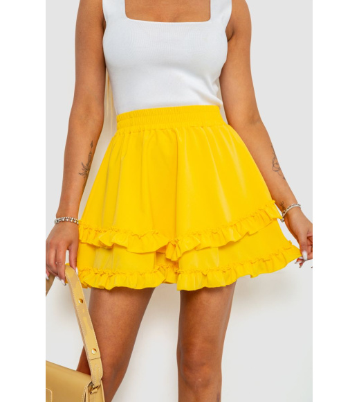 Юбка однотонная короткая, цвет желтый, 102R5254