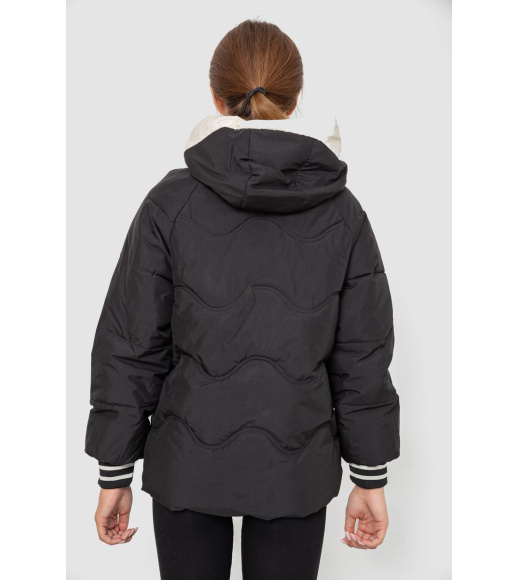 Куртка женская демисезонная с рукавом реглан, цвет черный, 244R8023