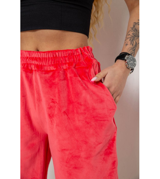 Шорты женские велюровые, цвет коралловый, 238R106