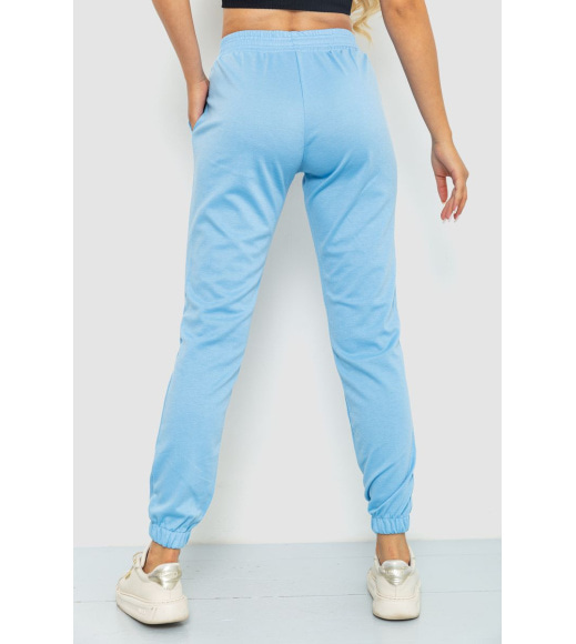 Спорт штаны женские с принтом, цвет светло-голубой, 129R1106