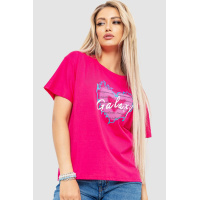Футболка женская с принтом, цвет малиновый, 221R202