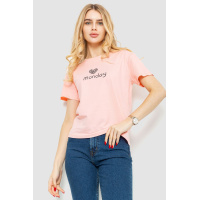 Футболка женская с принтом, цвет розовый, 221R3014