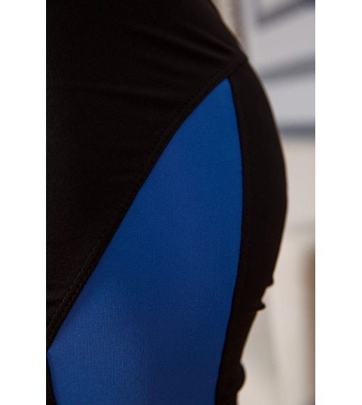 Спортивные женские бриджи, цвет черно-голубой, 172R53